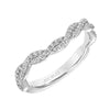 Artcarved Bridal Mounted with Side Stones Contemporary Twist Diamond Wedding Band Dakota 18K White Gold