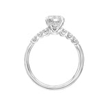 Artcarved Bridal Semi-Mounted with Side Stones Classic Engagement Ring Erica 14K White Gold