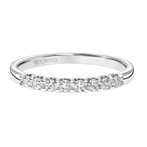 Artcarved Bridal Mounted with Side Stones Classic Diamond Wedding Band Erica 14K White Gold