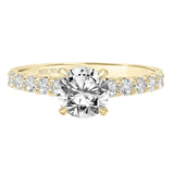 Artcarved Bridal Mounted with CZ Center Classic Engagement Ring Faye 14K Yellow Gold