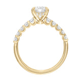 Artcarved Bridal Semi-Mounted with Side Stones Classic Engagement Ring Faye 18K Yellow Gold