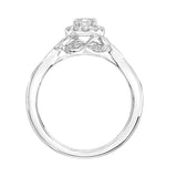Artcarved Bridal Mounted Mined Live Center Contemporary One Love Engagement Ring Willow 14K White Gold