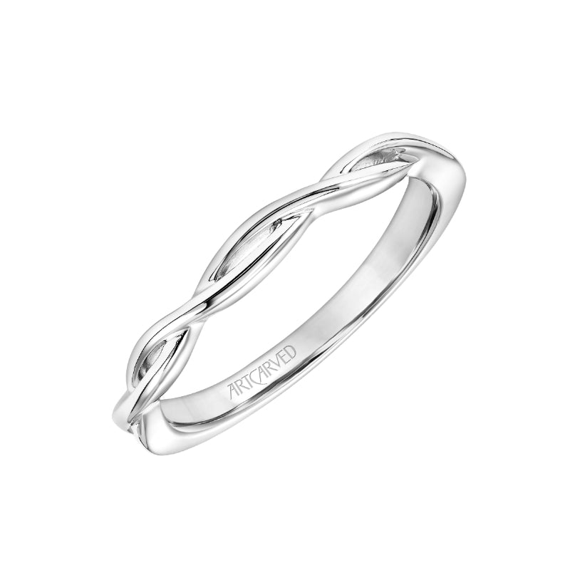 Artcarved Bridal Band No Stones Contemporary One Love Wedding Band Willow 14K White Gold