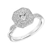 Artcarved Bridal Mounted Mined Live Center Contemporary One Love Engagement Ring Chantal 18K White Gold