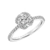 Artcarved Bridal Mounted Mined Live Center Contemporary One Love Engagement Ring Dominique 14K White Gold