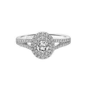 Artcarved Bridal Mounted Mined Live Center Classic One Love Engagement Ring Bree 14K White Gold