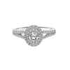 Artcarved Bridal Mounted Mined Live Center Classic One Love Engagement Ring Bree 18K White Gold