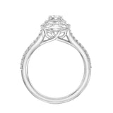 Artcarved Bridal Mounted Mined Live Center Classic One Love Engagement Ring Bree 14K White Gold