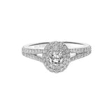 Artcarved Bridal Mounted Mined Live Center Classic One Love Engagement Ring Bree 14K White Gold