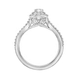 Artcarved Bridal Mounted Mined Live Center Classic One Love Engagement Ring Bree 18K White Gold