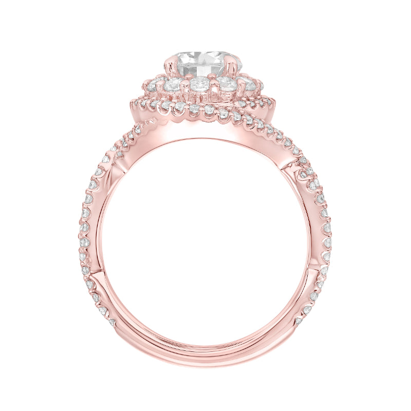 Artcarved Bridal Mounted with CZ Center Contemporary Twist Engagement Ring Mystelle 14K Rose Gold