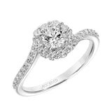 Artcarved Bridal Mounted Mined Live Center Contemporary One Love Engagement Ring Sierra 14K White Gold