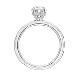 Artcarved Bridal Mounted with CZ Center Classic Solitaire Engagement Ring Elyse 18K White Gold