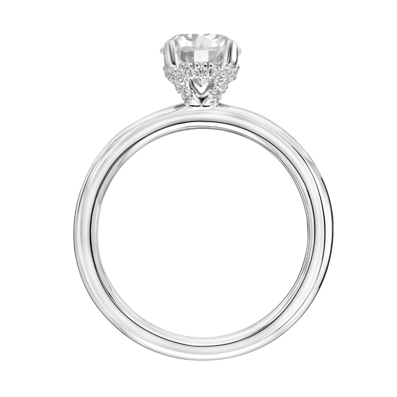 Artcarved Bridal Mounted with CZ Center Classic Solitaire Engagement Ring Elyse 18K White Gold