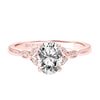 Artcarved Bridal Mounted with CZ Center Contemporary Floral Engagement Ring Heather 18K Rose Gold