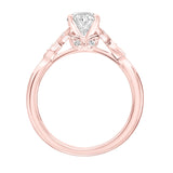 Artcarved Bridal Mounted with CZ Center Contemporary Floral Engagement Ring Heather 14K Rose Gold