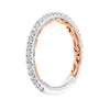 Artcarved Bridal Mounted with Side Stones Classic Lyric Diamond Wedding Band Lara 14K White Gold Primary & 14K Rose Gold