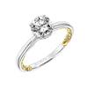 Artcarved Bridal Semi-Mounted with Side Stones Classic Lyric Engagement Ring Aileen 14K White Gold Primary & 14K Yellow Gold