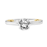 Artcarved Bridal Mounted with CZ Center Classic Lyric Engagement Ring Aileen 14K White Gold Primary & 14K Yellow Gold