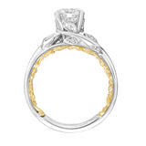 Artcarved Bridal Mounted with CZ Center Contemporary Lyric Engagement Ring Charnelle 14K White Gold Primary & 14K Yellow Gold