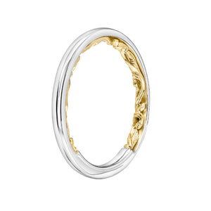 Artcarved Bridal Band No Stones Classic Lyric Wedding Band Courtney 14K White Gold Primary & 14K Yellow Gold