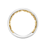 Artcarved Bridal Band No Stones Classic Lyric Wedding Band Courtney 14K White Gold Primary & 14K Yellow Gold