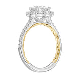 Artcarved Bridal Mounted with CZ Center Classic Lyric Engagement Ring Cici 14K White Gold Primary & 14K Yellow Gold