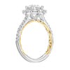 Artcarved Bridal Semi-Mounted with Side Stones Classic Lyric Engagement Ring Cici 18K White Gold Primary & 18K Yellow Gold