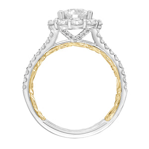 Artcarved Bridal Mounted with CZ Center Classic Lyric Engagement Ring Cici 14K White Gold Primary & 14K Yellow Gold