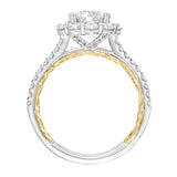 Artcarved Bridal Semi-Mounted with Side Stones Classic Lyric Engagement Ring Cici 14K White Gold Primary & 14K Yellow Gold