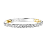 Artcarved Bridal Mounted with Side Stones Classic Lyric Diamond Wedding Band Delaney 14K White Gold Primary & 14K Yellow Gold