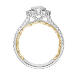 Artcarved Bridal Mounted with CZ Center Classic Lyric Halo Engagement Ring Cherise 14K White Gold Primary & 14K Yellow Gold