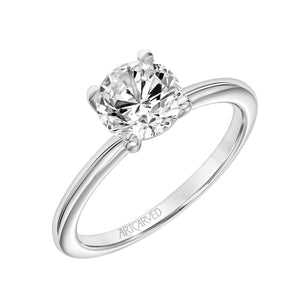 Artcarved Bridal Mounted with CZ Center Classic Solitaire Engagement Ring Missy 18K White Gold