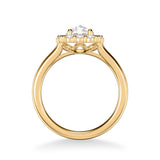 Artcarved Bridal Mounted Mined Live Center Classic Rose Goldcut Halo Engagement Ring Irma 18K Yellow Gold