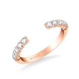 Artcarved Bridal Mounted with Side Stones Classic Rose Goldcut Diamond Wedding Band Irma 14K Rose Gold