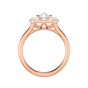 Artcarved Bridal Mounted Mined Live Center Classic Rose Goldcut Halo Engagement Ring Valentina 14K Rose Gold