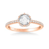 Artcarved Bridal Mounted Mined Live Center Classic Rose Goldcut Halo Engagement Ring Paula 14K Rose Gold