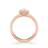 Artcarved Bridal Mounted Mined Live Center Classic Rose Goldcut Halo Engagement Ring Paula 14K Rose Gold