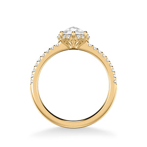 Artcarved Bridal Mounted Mined Live Center Classic Rose Goldcut Halo Engagement Ring Paula 18K Yellow Gold