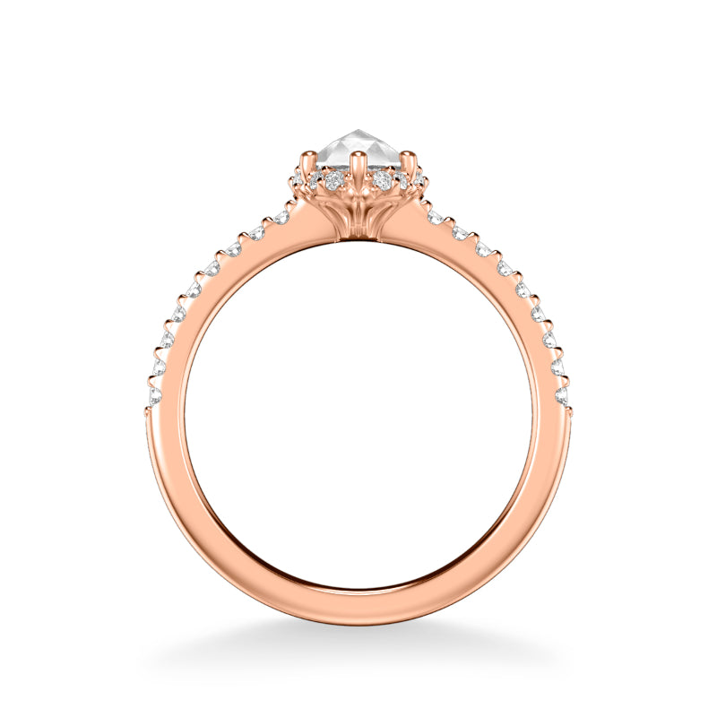 Artcarved Bridal Mounted Mined Live Center Classic Halo Engagement Ring Madelyn 14K Rose Gold