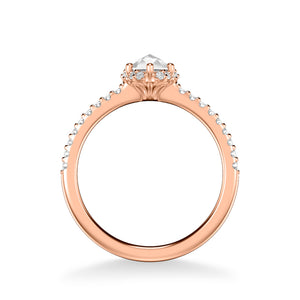 Artcarved Bridal Mounted Mined Live Center Classic Halo Engagement Ring Madelyn 14K Rose Gold