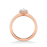 Artcarved Bridal Mounted Mined Live Center Classic Halo Engagement Ring Madelyn 18K Rose Gold