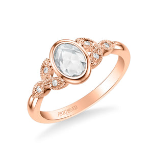 Artcarved Bridal Mounted Mined Live Center Contemporary Engagement Ring Charlotte 14K Rose Gold