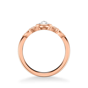 Artcarved Bridal Mounted Mined Live Center Contemporary Engagement Ring Charlotte 14K Rose Gold