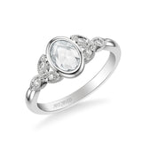 Artcarved Bridal Mounted Mined Live Center Contemporary Engagement Ring Charlotte 14K White Gold