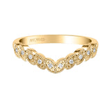 Artcarved Bridal Mounted with Side Stones Contemporary Diamond Wedding Band 18K Yellow Gold