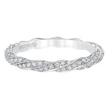 Artcarved Bridal Mounted with Side Stones Stackable Eternity Diamond Anniversary Band 14K White Gold