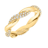 Artcarved Bridal Mounted with Side Stones Contemporary Stackable Eternity Anniversary Band 14K Yellow Gold