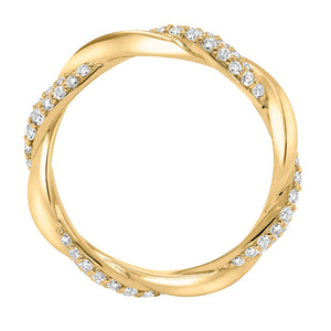 Artcarved Bridal Mounted with Side Stones Contemporary Stackable Eternity Anniversary Band 14K Yellow Gold