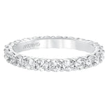 Artcarved Bridal Mounted with Side Stones Contemporary Stackable Eternity Anniversary Band 14K White Gold